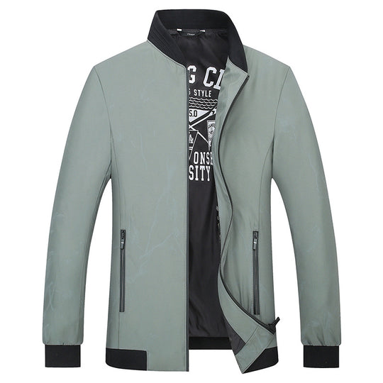 Herren Leichte Bomberjacke im urbanen Marmorprint mit Stehkragen und Reißverschlusstaschen Shop Nory