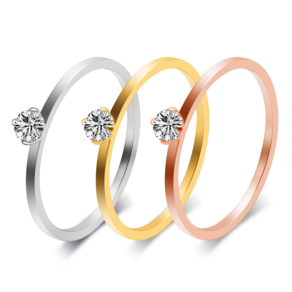 Damen Ring mit funkelndem Zirkonstein Shop Nory