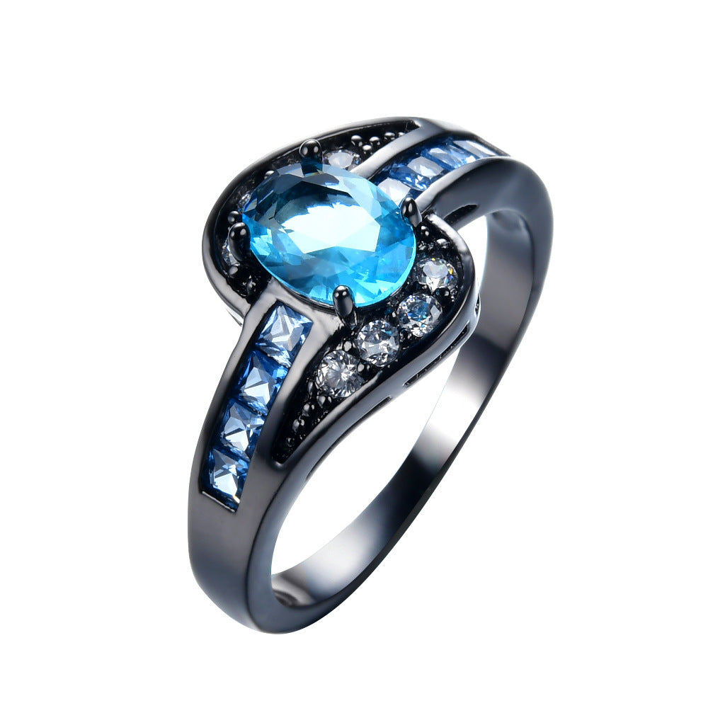 Damen Ring mit funkelndem blauen Stein und elegantem Zirkonia-Design Shop Nory