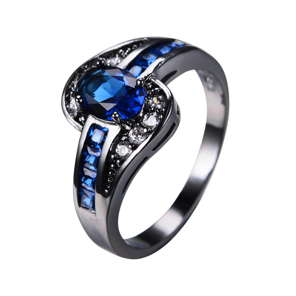 Damen Ring mit funkelndem blauen Stein und elegantem Zirkonia-Design Shop Nory