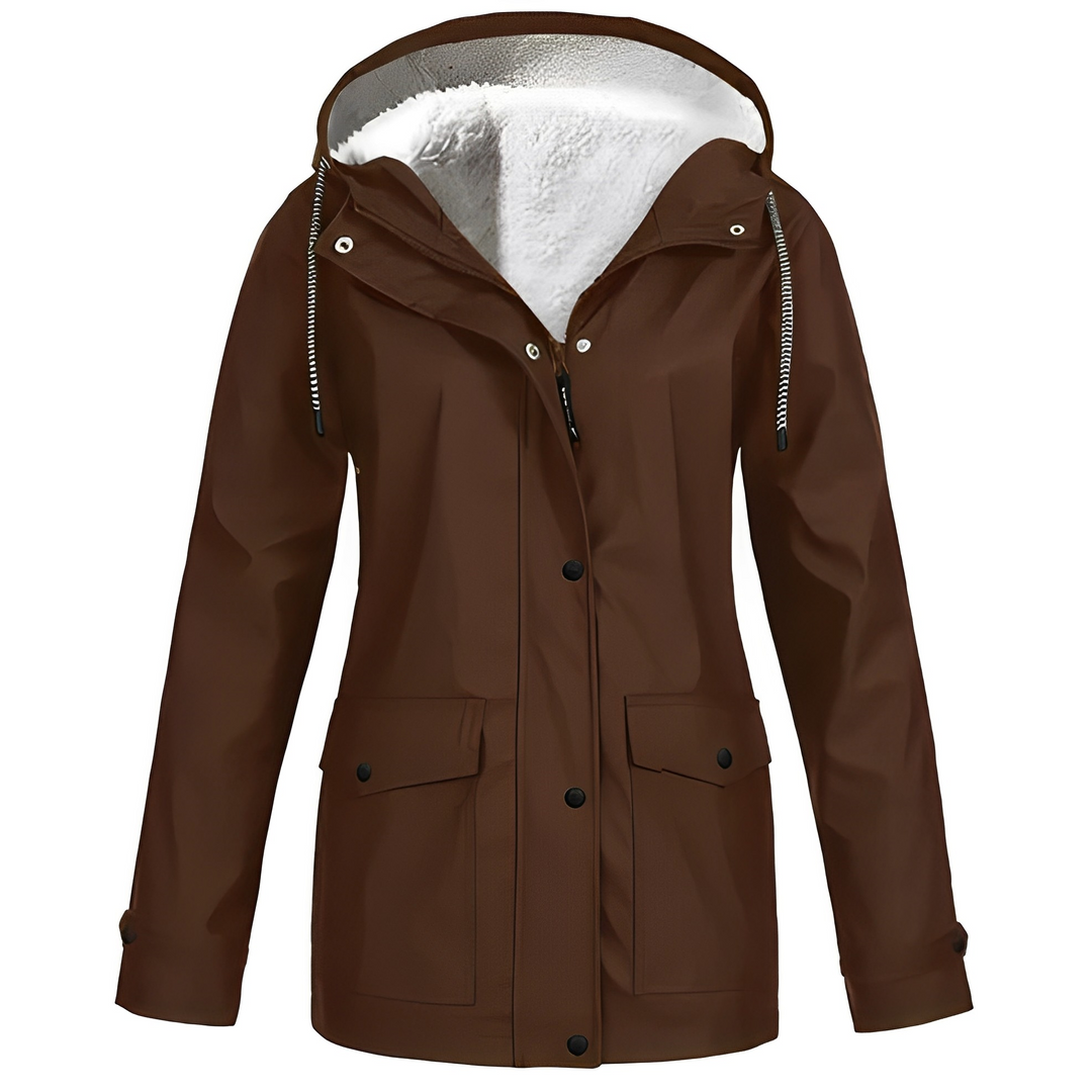 Fleecegefütterte Damen Regenjacke