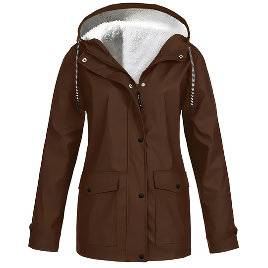 Fleecegefütterte Damen Regenjacke