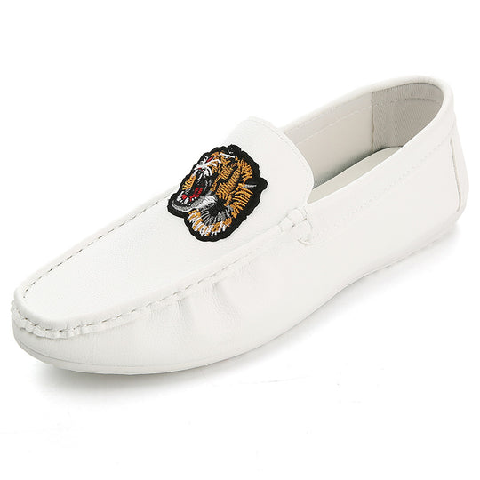 Herren Bequeme Slipper mit Tigerstickerei