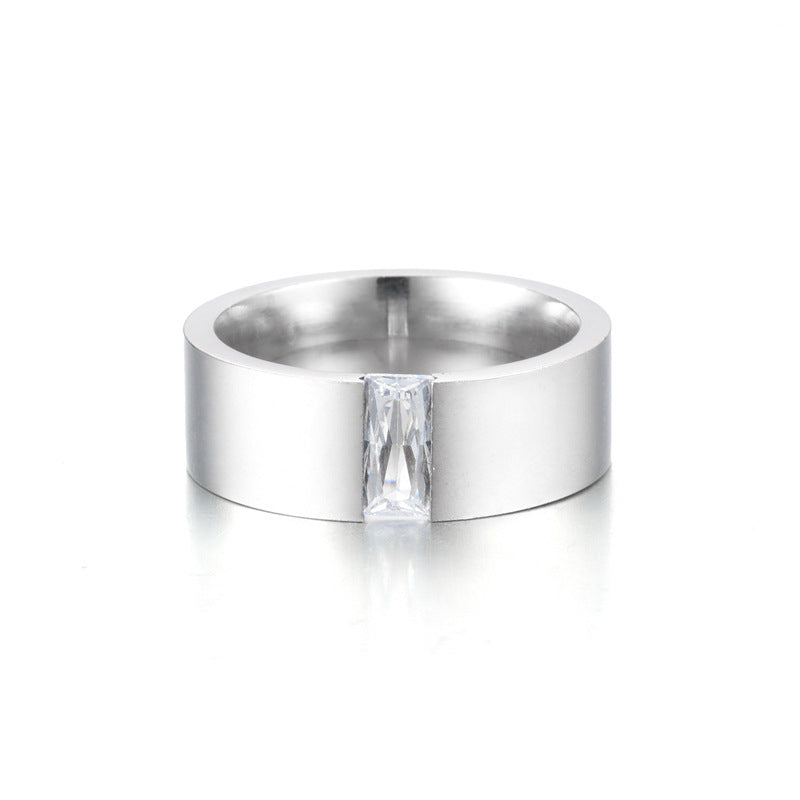Herren Ring mit modernem, minimalistischen Design und funkelndem Stein Shop Nory