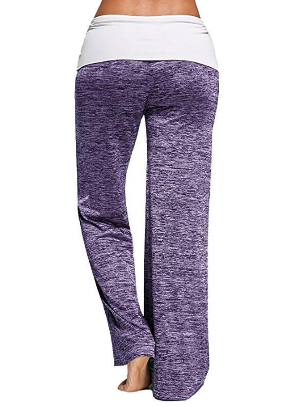 Damen Weiche Lounge-Hose mit weitem Bein und Umschlagbund Shop Nory