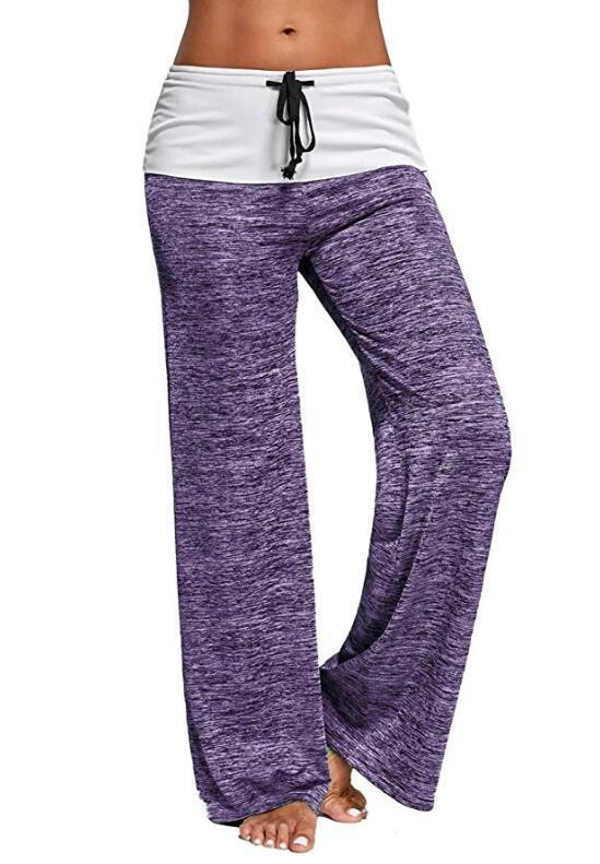 Damen Weiche Lounge-Hose mit weitem Bein und Umschlagbund Shop Nory