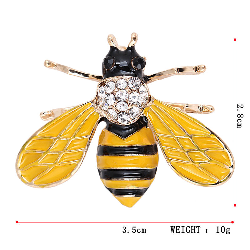 Filigrane Bienenbrosche mit Strassbesatz und Emaille-Details