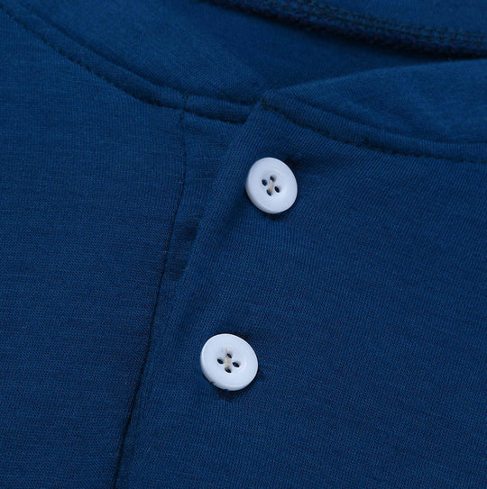 Herren Langarm-Henleyshirt mit Rundhalsausschnitt und dekorativer Knopfleiste Shop Nory