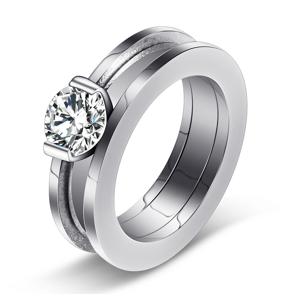 Damen Ring mit funkelndem Zirkonia und modernem Design Shop Nory