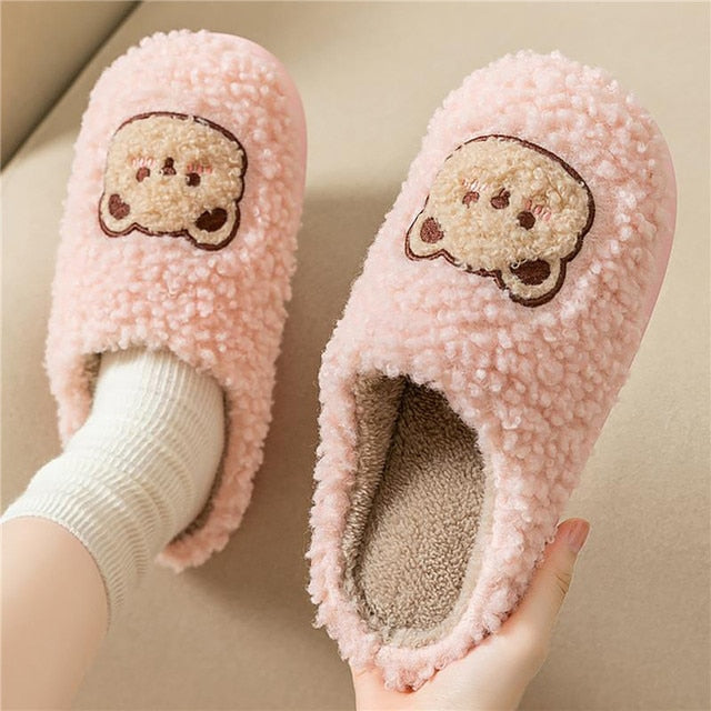 Bequeme Damen Hausschuhe mit Tiermuster