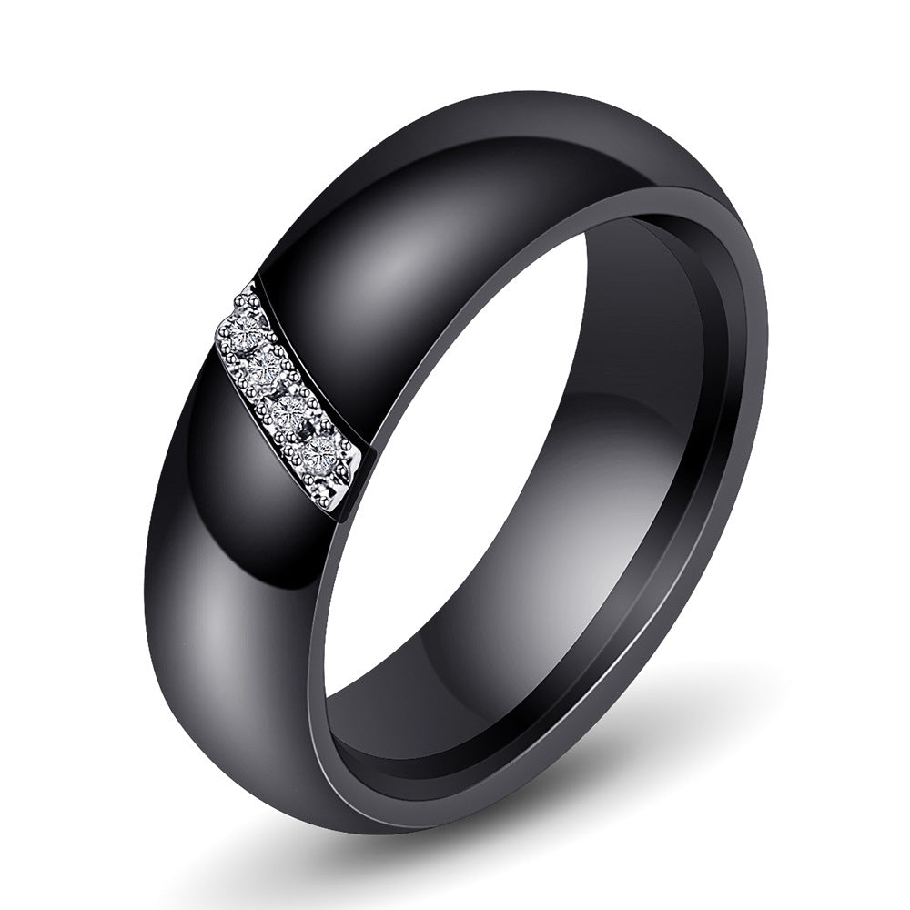 Herren Ring mit elegantem, schwarzem Design und funkelndem Zirkonia-Besatz Shop Nory