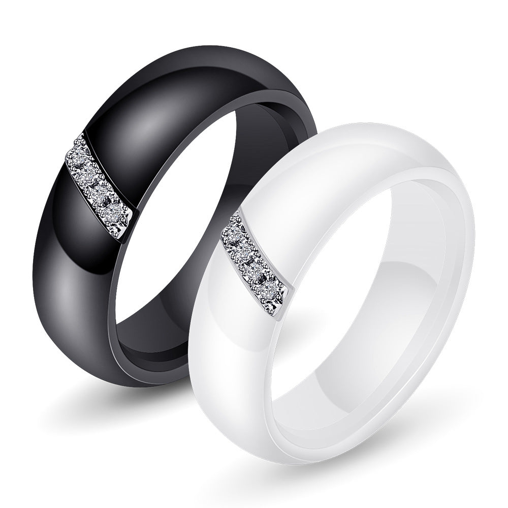 Herren Ring mit elegantem, schwarzem Design und funkelndem Zirkonia-Besatz Shop Nory