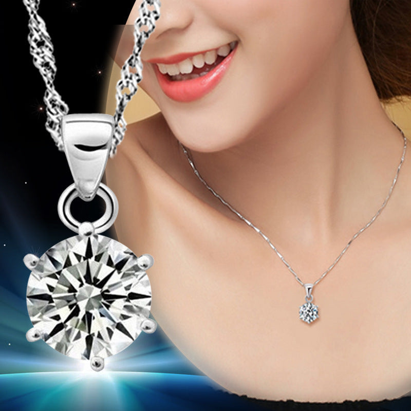 Damen Halskette mit funkelndem Zirkonia-Anhänger und hochwertigem Silberdesign Shop Nory