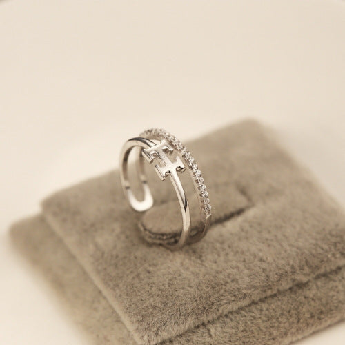 Damen Offener Ring mit elegantem Zirkonia-Besatz und minimalistischem Design Shop Nory