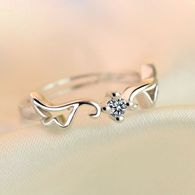 Damen zierlicher Ring mit elegantem Blumenmotiv und funkelndem Zirkonia Shop Nory