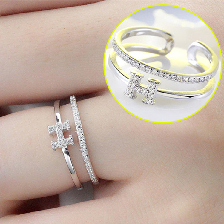 Damen Offener Ring mit elegantem Zirkonia-Besatz und minimalistischem Design Shop Nory