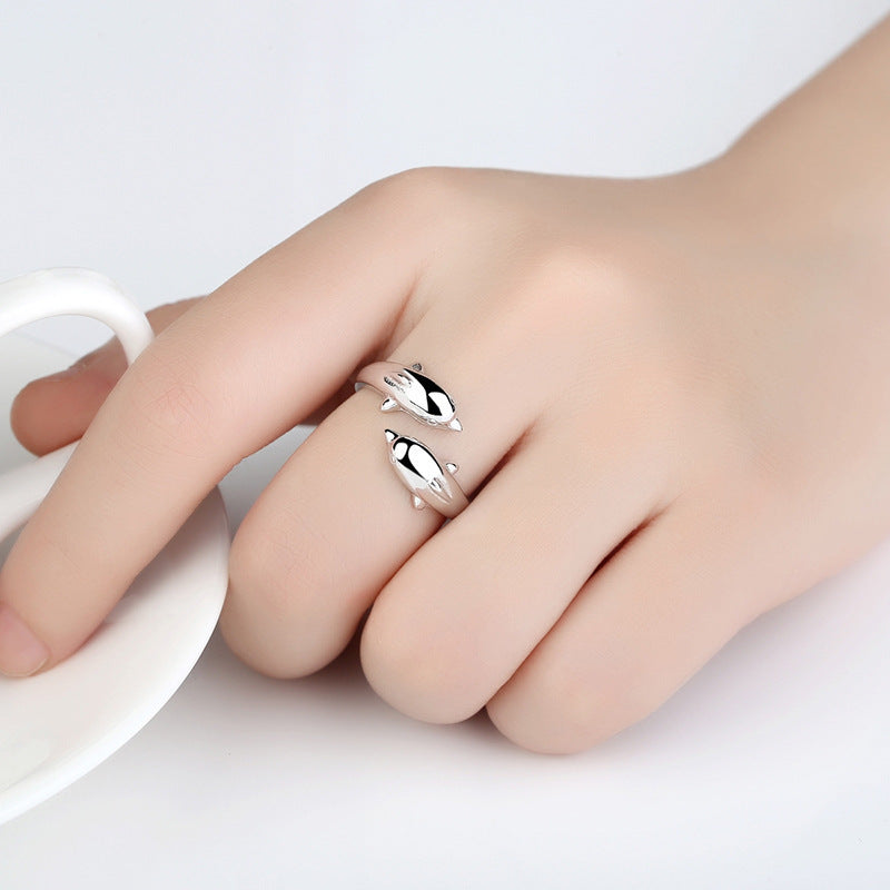Damenring mit kunstvollem Delfin-Motiv und hochwertiger Verarbeitung Shop Nory