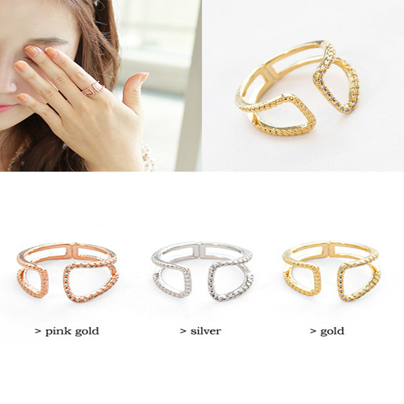 Damen Offener Ring mit kunstvollem Design und funkelnden Akzenten Shop Nory