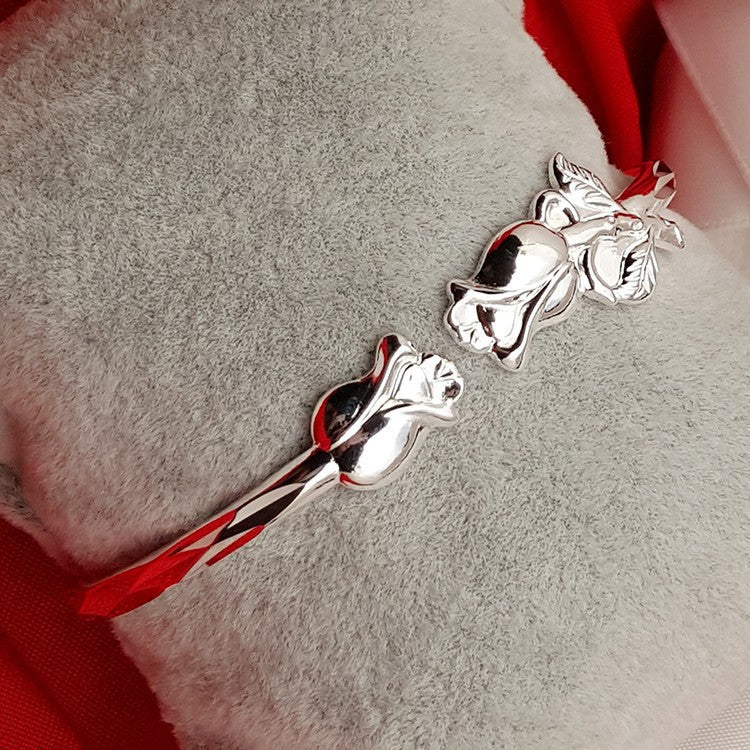 Damen Armreif mit kunstvollem Rosenmotiv Shop Nory