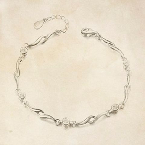 Damen zartes armkettchen mit stilvollem zirkonia-besatz shop nory