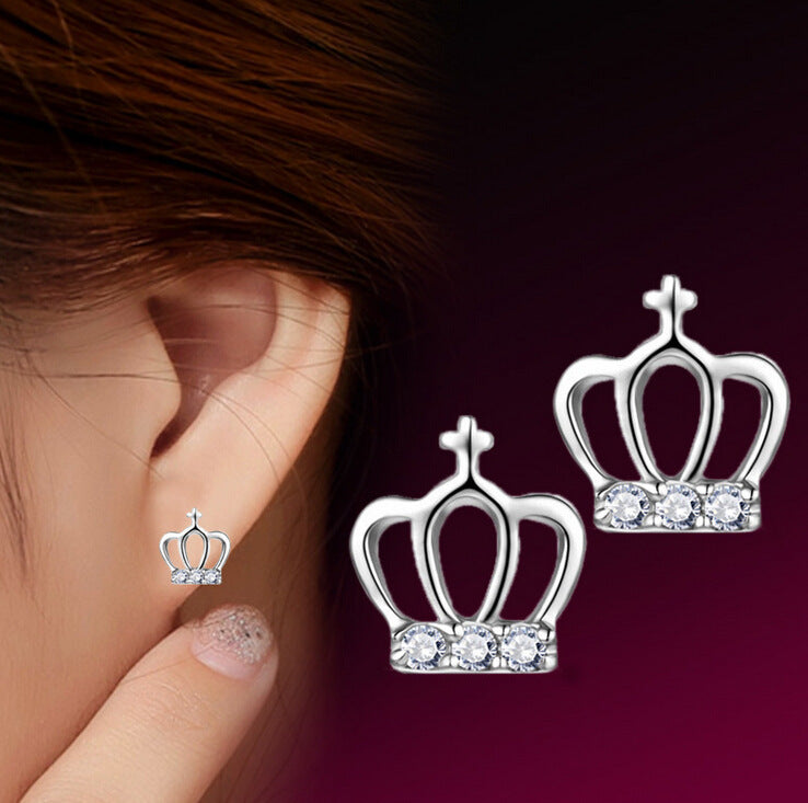 Damen Ohrringe im Kronen-Design mit funkelnden Zirkonia Shop Nory