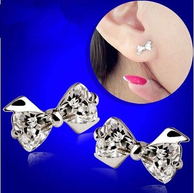 Damen Ohrstecker im Schleifen-Design mit funkelnden Kristallen Shop Nory