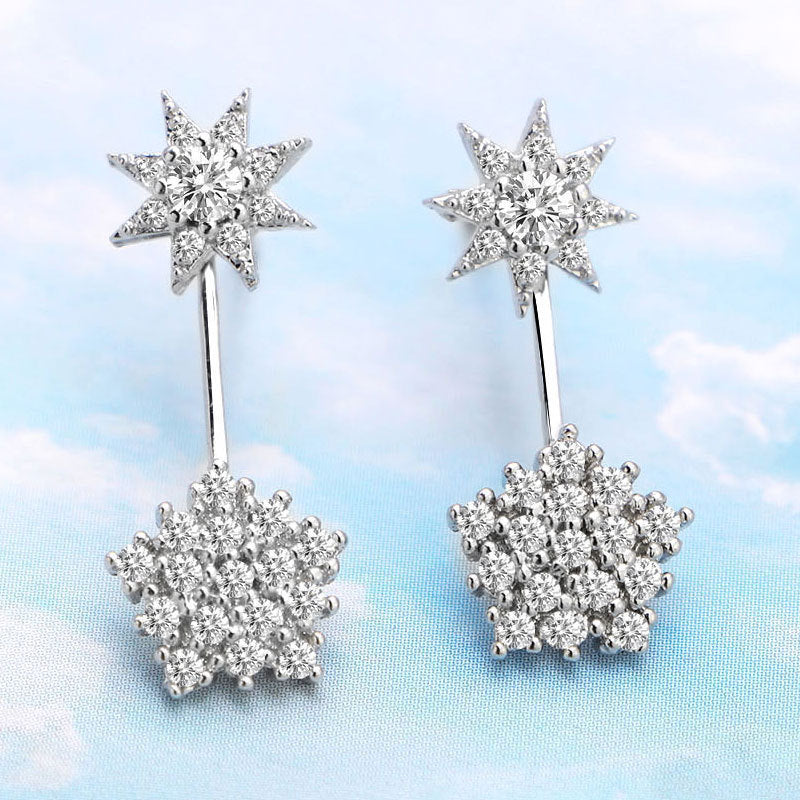 Damen Ohrstecker mit funkelndem Sternen-Design und hochwertigen Zirkonia Shop Nory