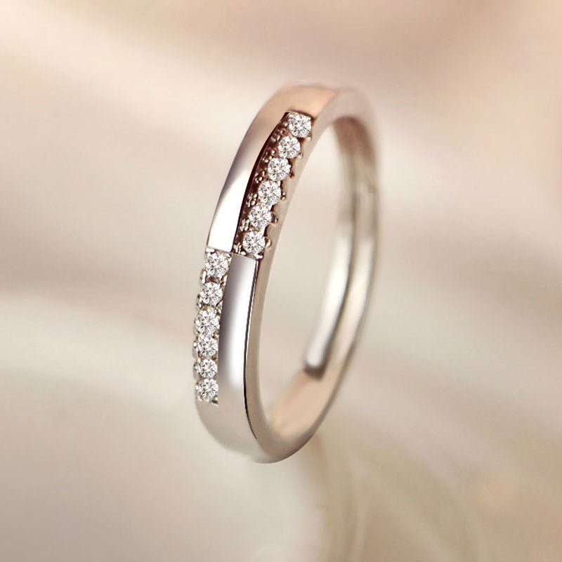 Damenring mit elegantem Zirkonia-Besatz und modernem Design Shop Nory