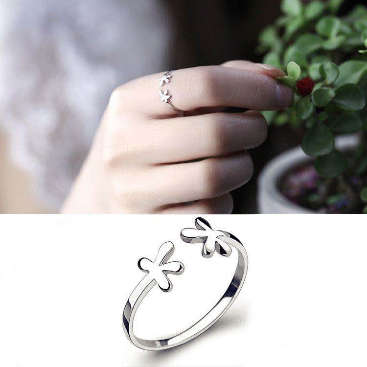 Damen Offener Ring mit floralem Design Shop Nory