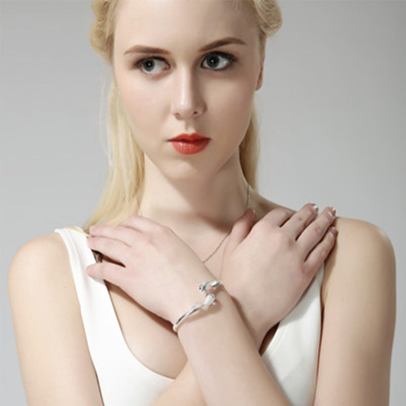 Damen Offenes Armkettchen mit kunstvollem Fischdesign Shop Nory
