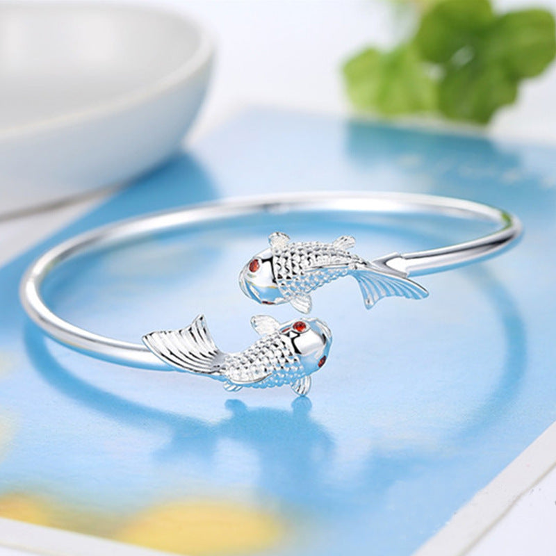 Damen Offenes Armkettchen mit kunstvollem Fischdesign Shop Nory