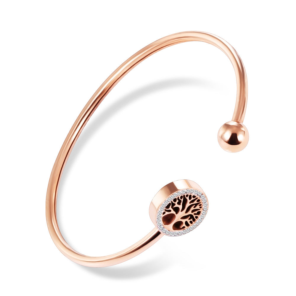 Damen Armreif mit Baum-des-Lebens-Anhänger und Zirkonia-Besatz Shop Nory