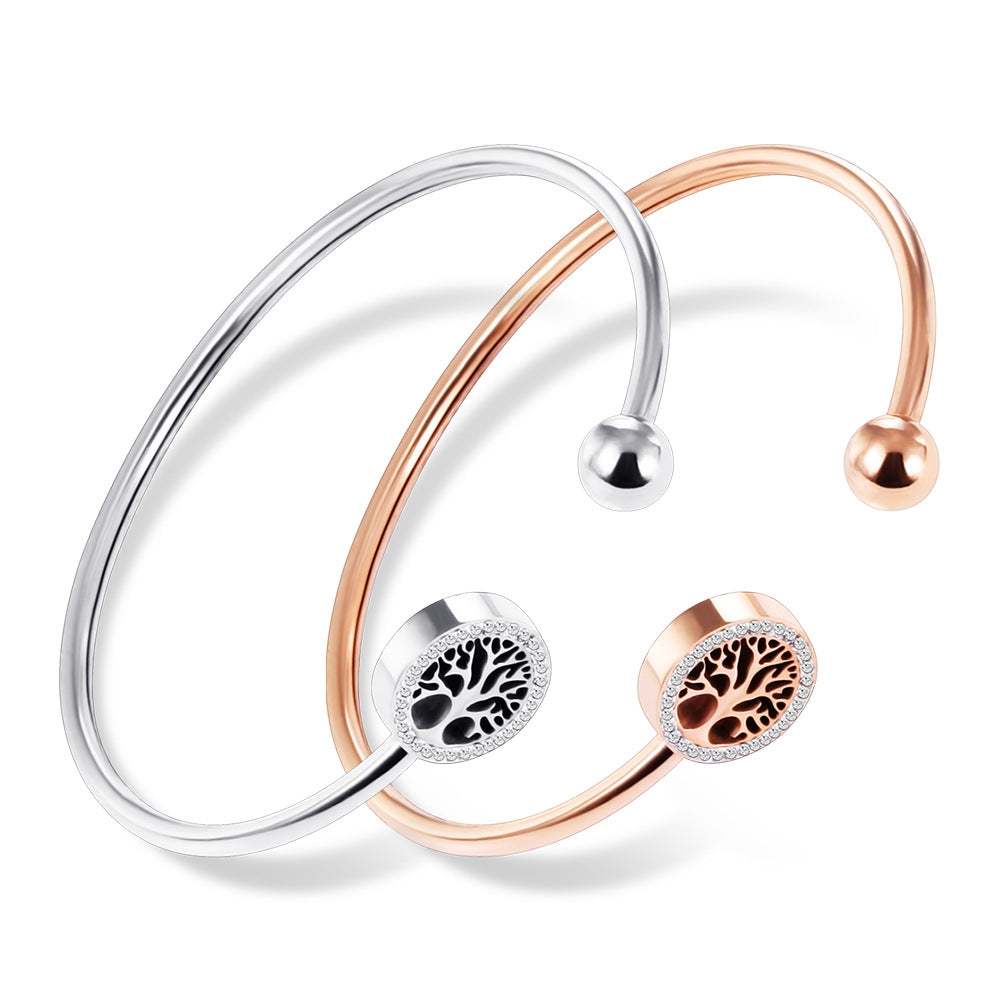 Damen Armreif mit Baum-des-Lebens-Anhänger und Zirkonia-Besatz Shop Nory