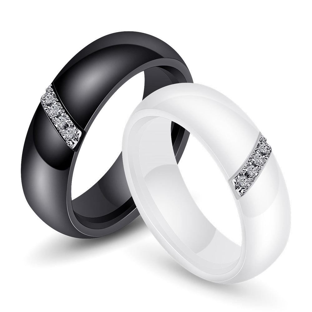 Herren Ring mit elegantem, schwarzem Design und funkelndem Zirkonia-Besatz Shop Nory