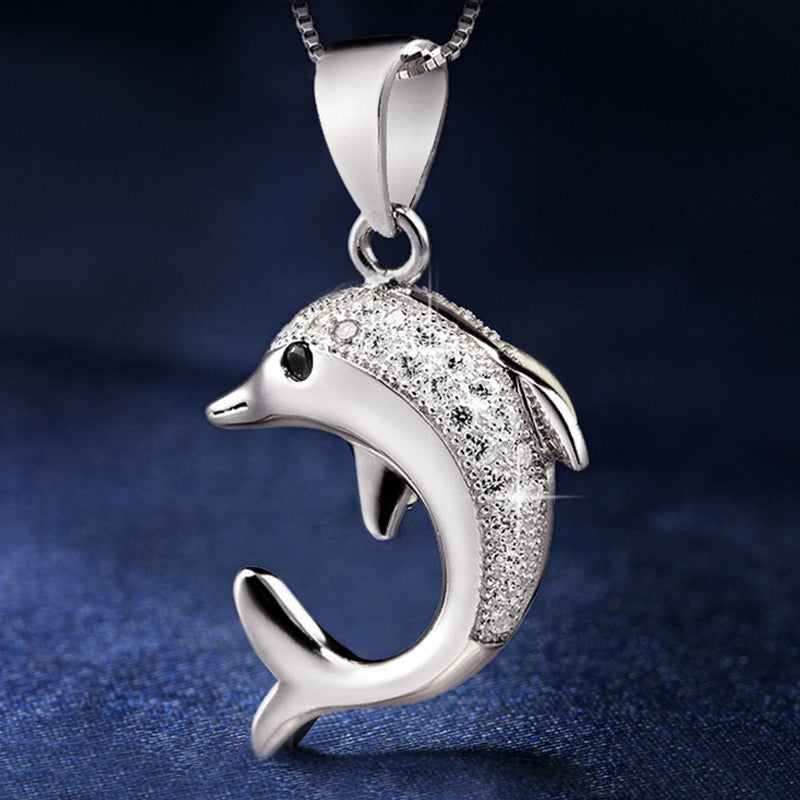 Damen Anhänger aus verschönertem Edelstahl im Delfin-Design Shop Nory