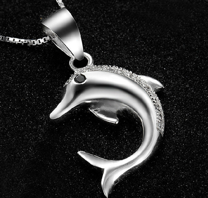 Damen Anhänger aus verschönertem Edelstahl im Delfin-Design Shop Nory