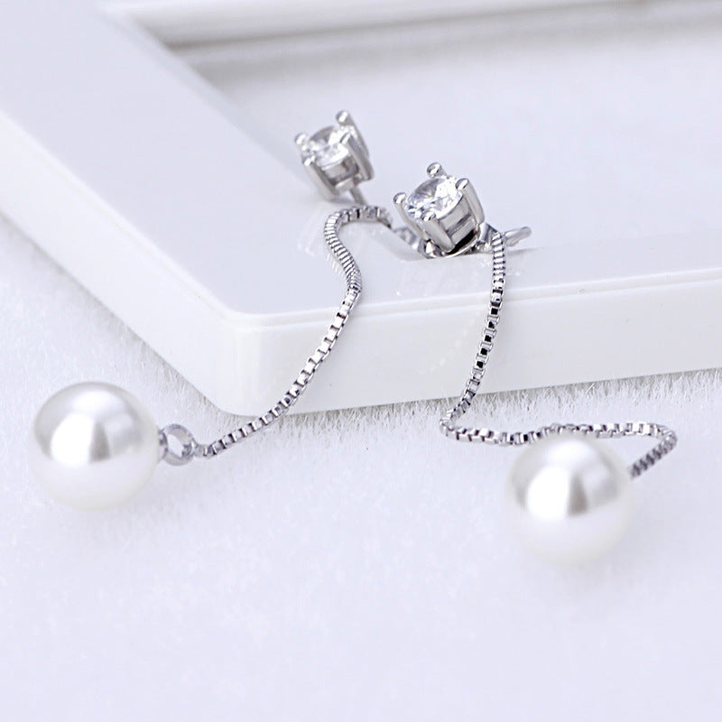 Damen hängende Ohrringe mit elegantem Perlen- und Zirkonia-Design Shop Nory