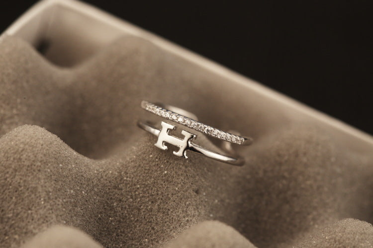 Damen Offener Ring mit elegantem Zirkonia-Besatz und minimalistischem Design Shop Nory