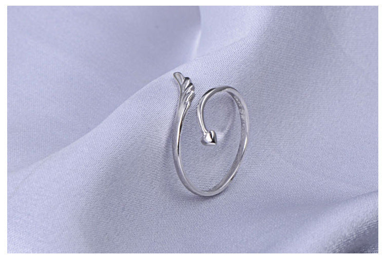Damen offener Ring mit kunstvollem Flügel-Design und Herzen Shop Nory