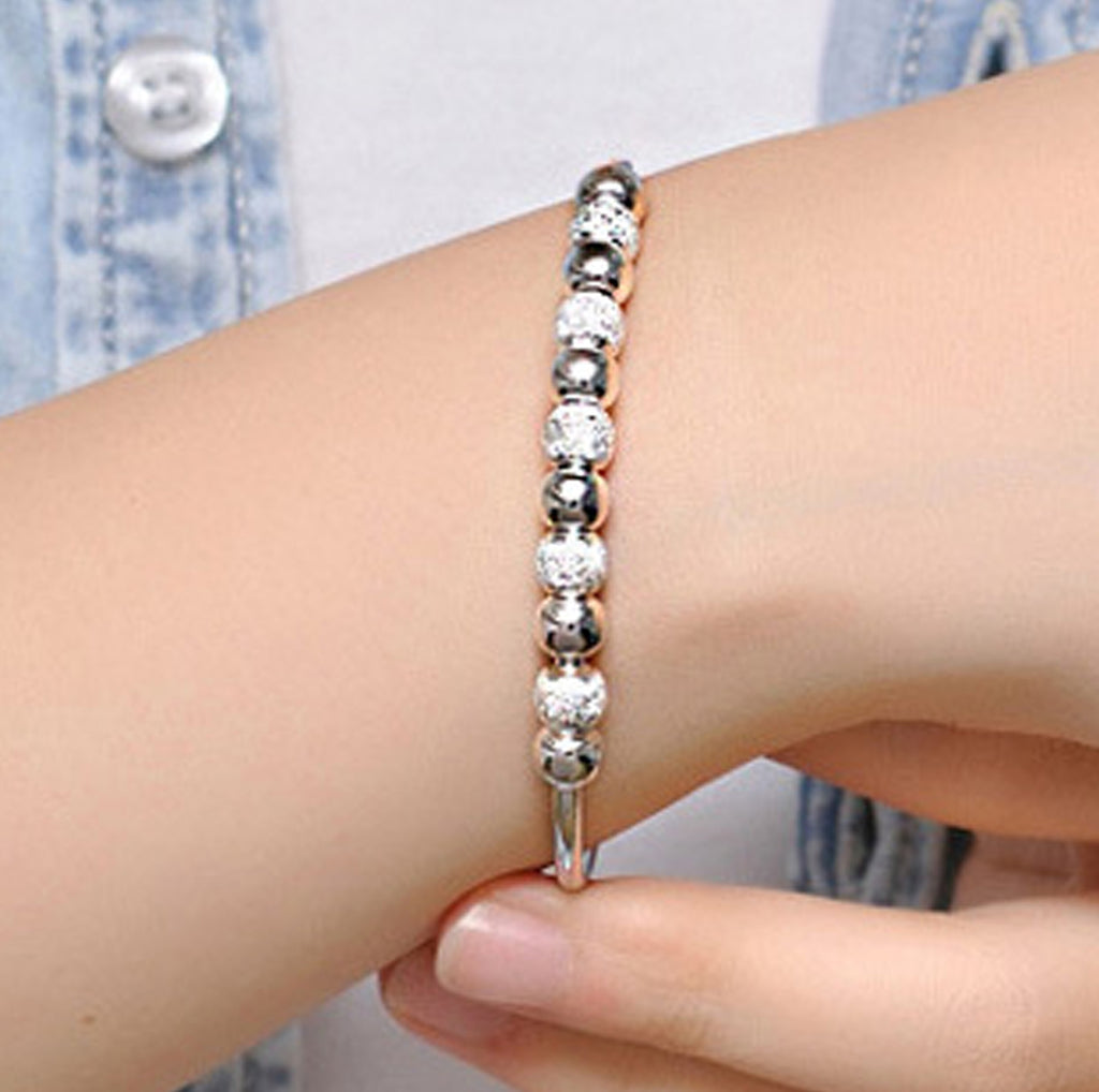 Damen Offenes Armband mit funkelnden Perlen Shop Nory