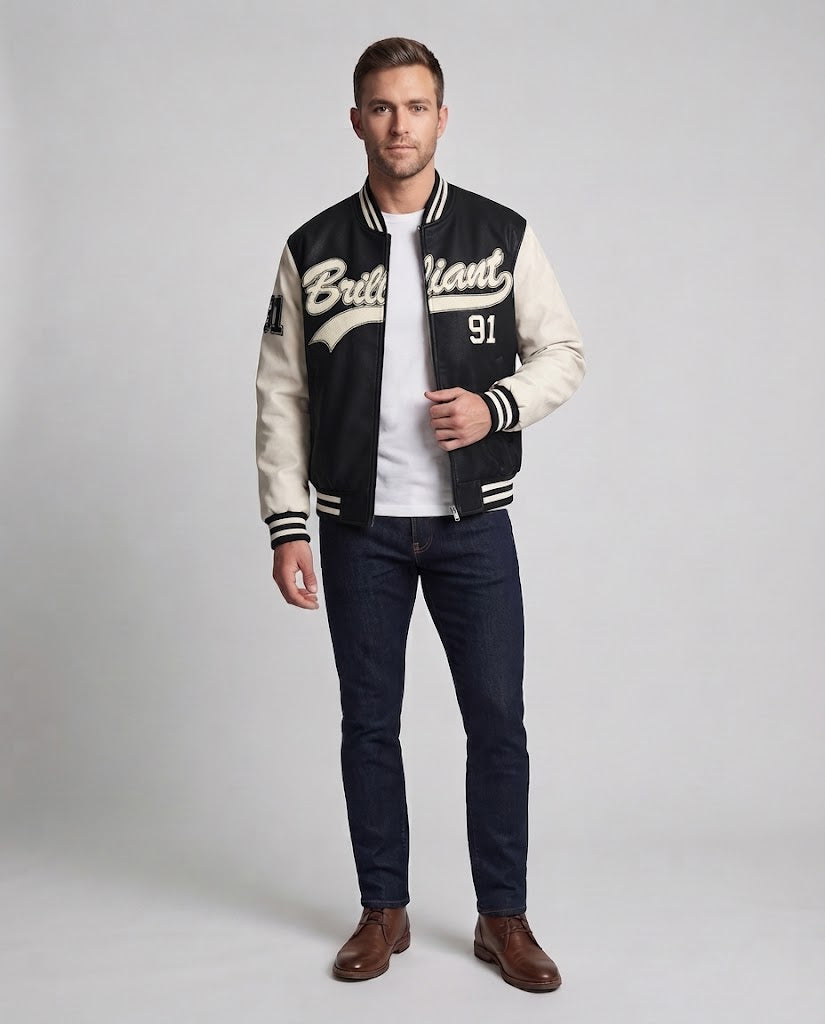 Herren Elegante Bomberjacke mit gesticktem Design Shop Nory