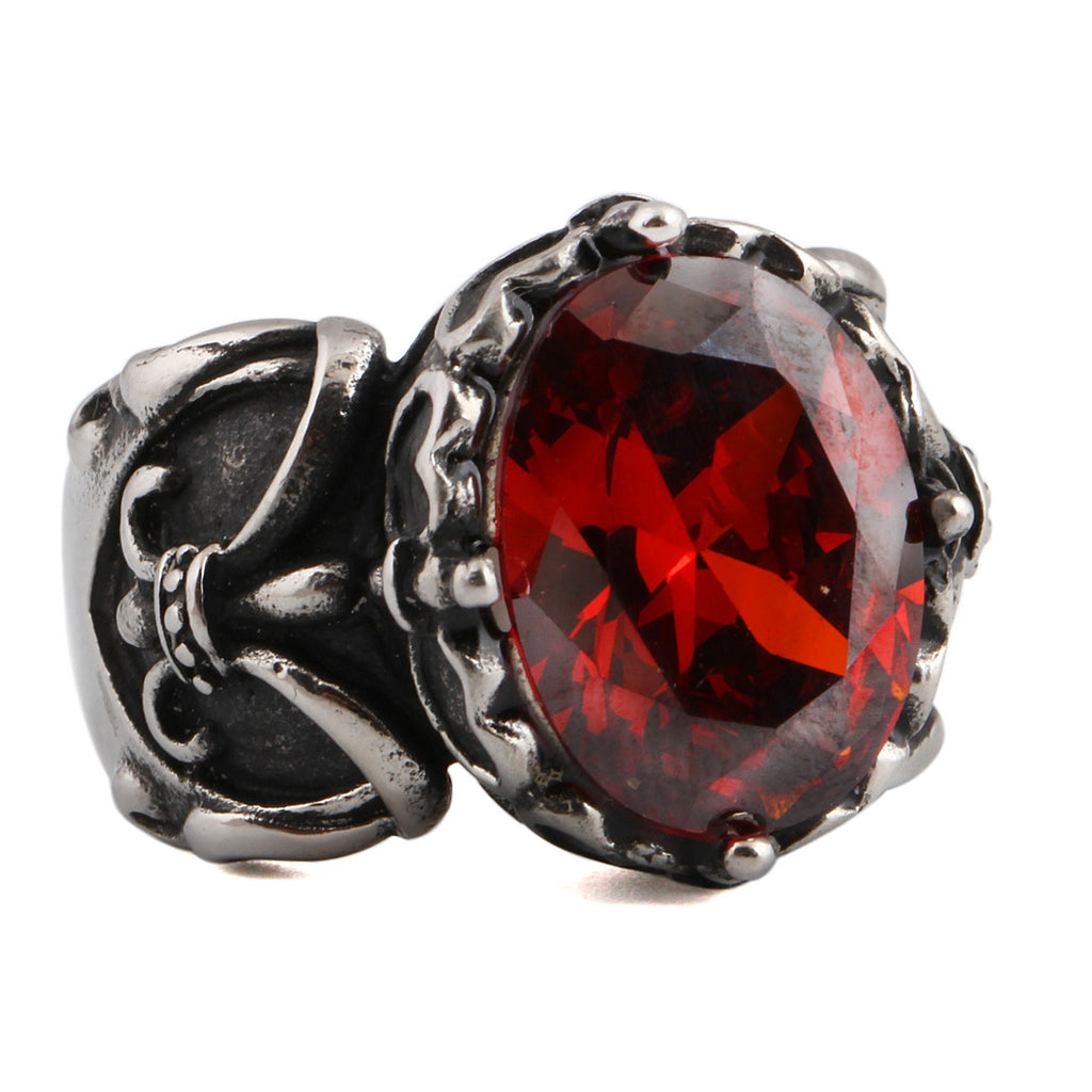 Damen Ring mit kunstvollen Fleur-de-Lis-Motiven und funkelndem Kristall Shop Nory
