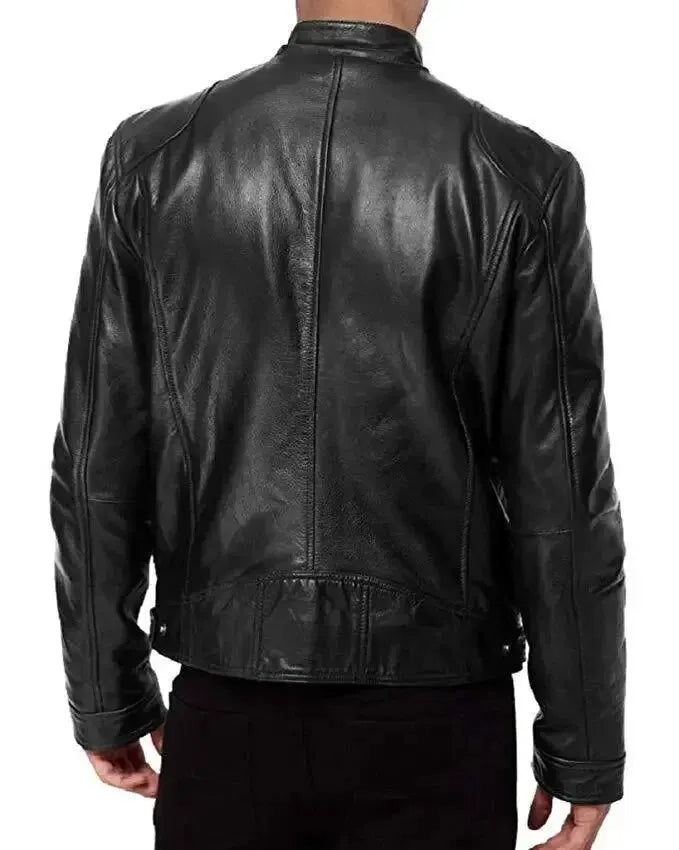 Robuste Leder-Motorradjacke Bikerjacke für Herren Erwan