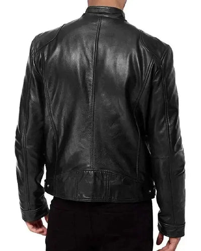 Robuste Leder-Motorradjacke Bikerjacke für Herren Erwan