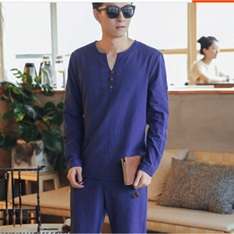 Herren Langärmeliges Henley-Hemd mit Stehkragen, Kurzknopfleiste und Relaxed Fit Shop Nory