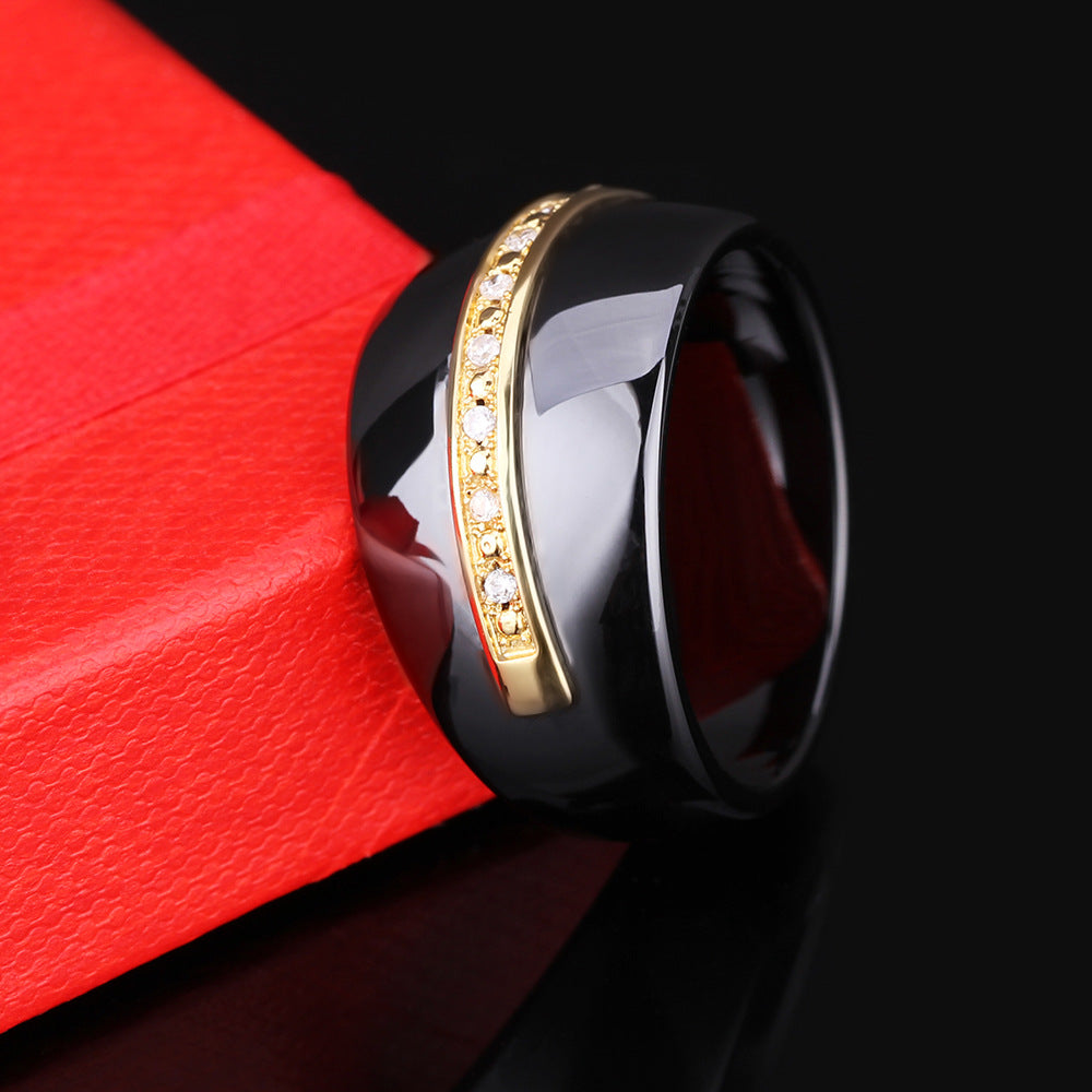 Damen Ring mit elegantem goldenen Akzent und funkelnden Zirkonia Shop Nory