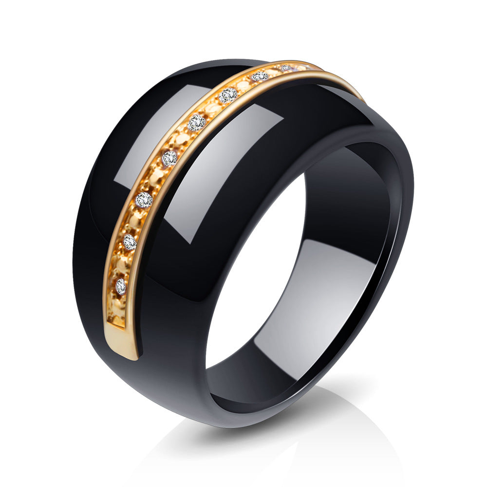 Damen Ring mit elegantem goldenen Akzent und funkelnden Zirkonia Shop Nory