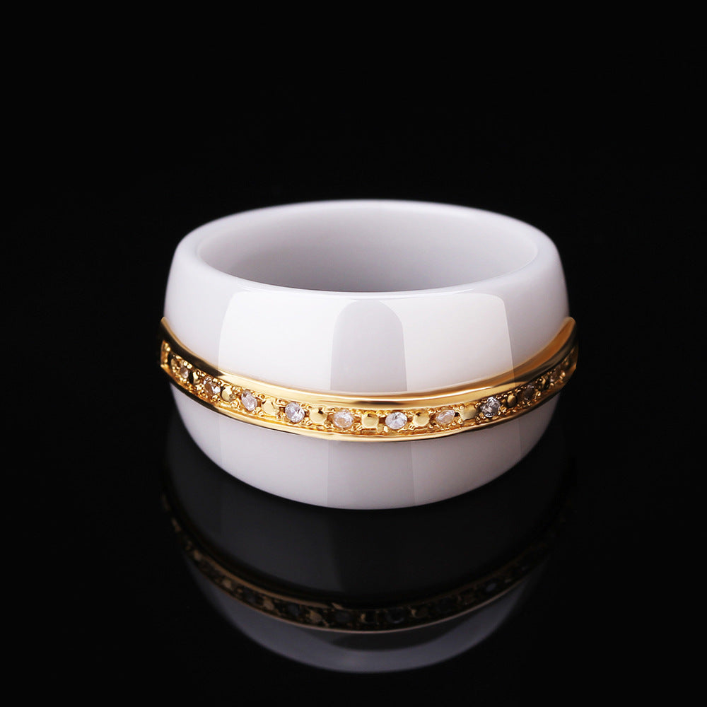 Damen Ring mit elegantem goldenen Akzent und funkelnden Zirkonia Shop Nory