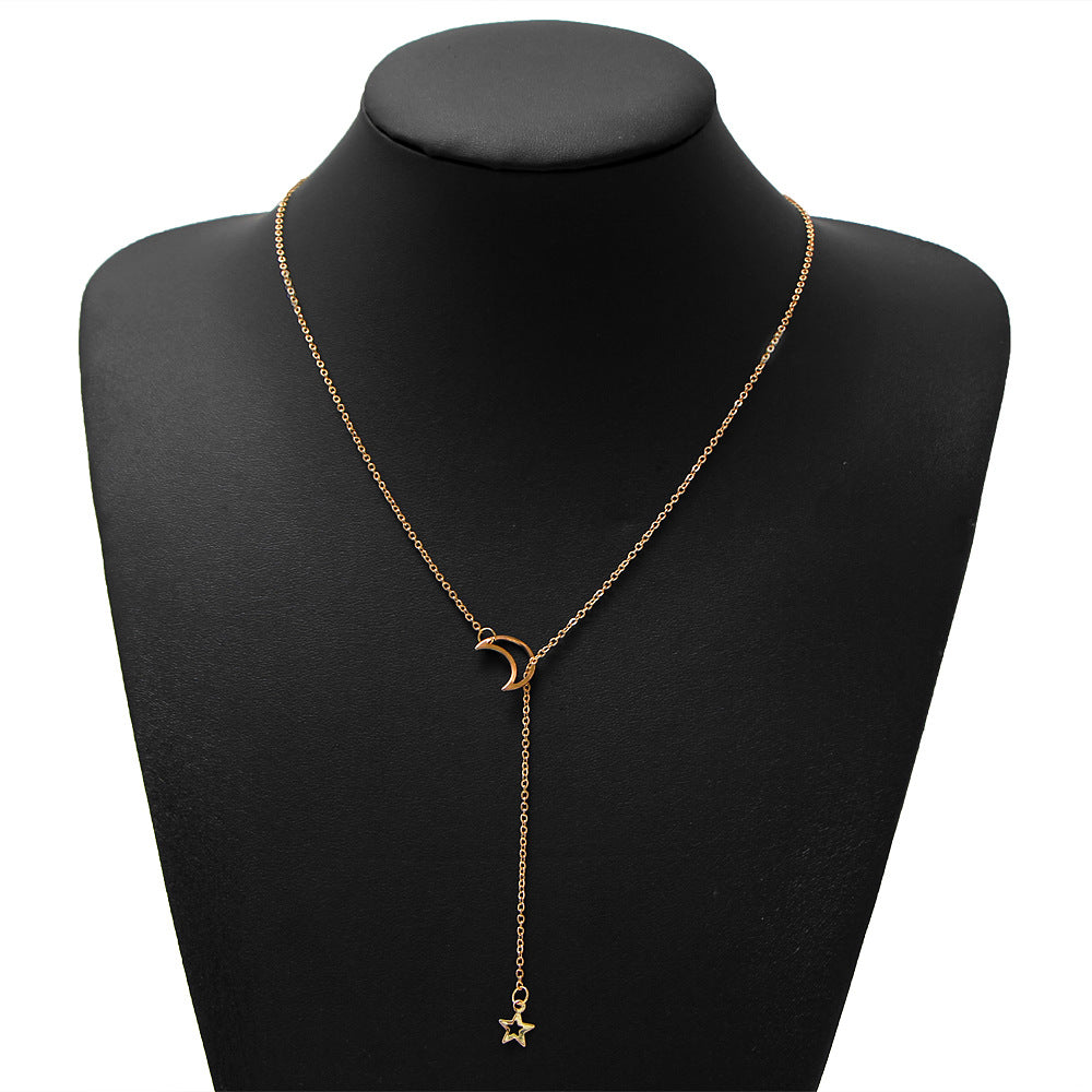 Damen Halskette mit Mond- und Sternmotiv Shop Nory