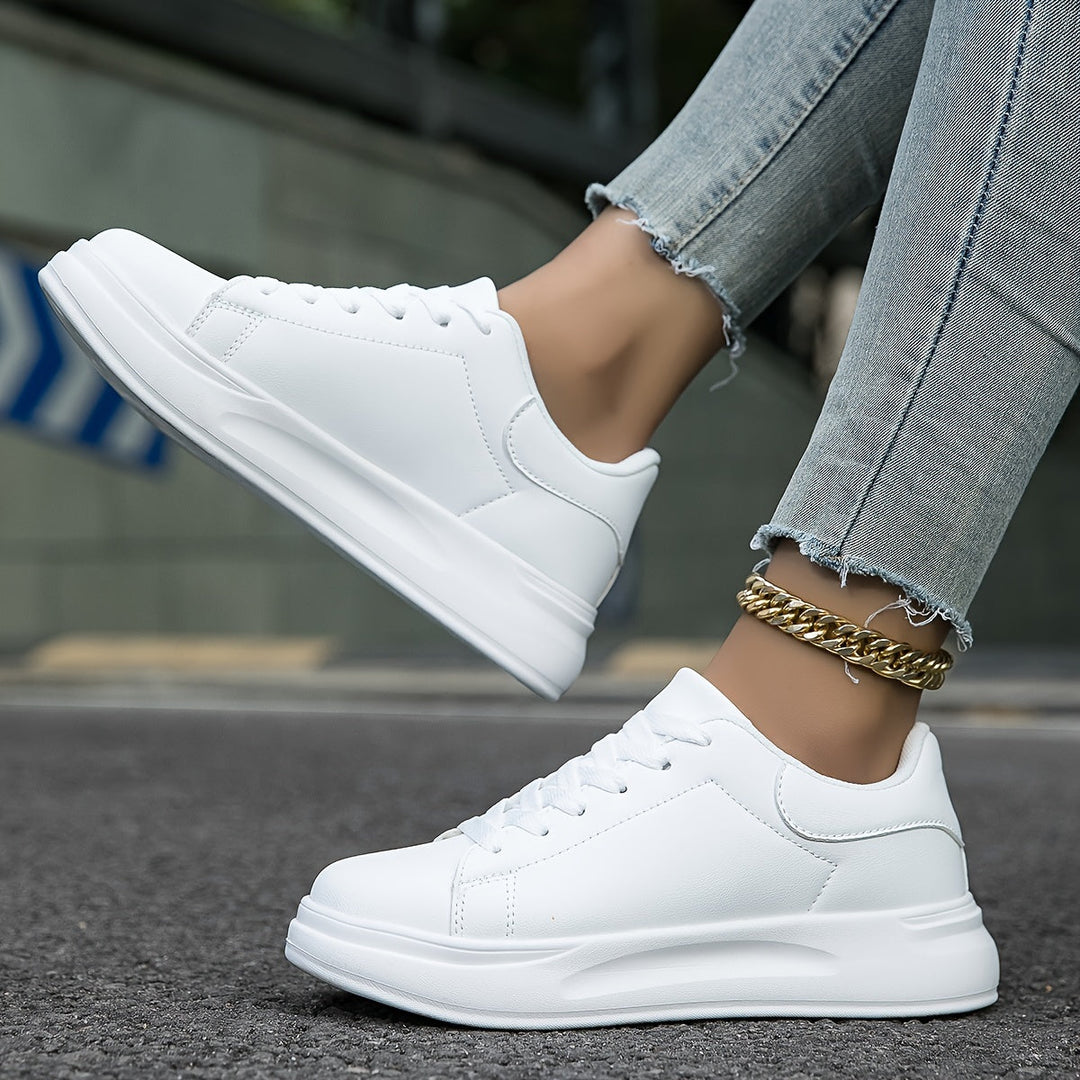 Saubere Weiße sneaker Für Damen, Weiß